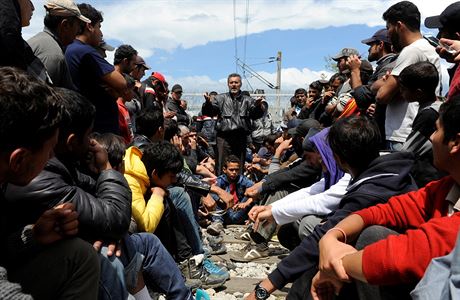 Protest migrant na ecko-makedonsk hranici.