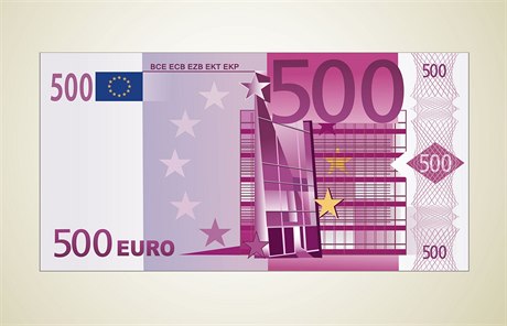Bankovka v hodnot 500 eur.