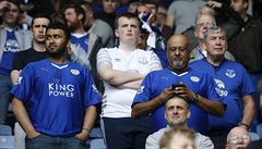 Fanouci Leicesteru pi zápase s Evertonem.
