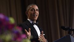 Obama na tradin veei s novini opt vtipkoval. Funguje pr na as pro ernochy