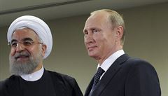 Iránský prezident Rúhání se svým ruským protjkem Putinem.