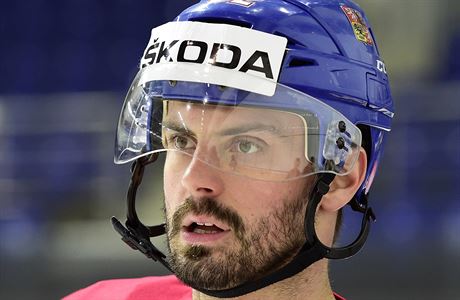 eský hokejista Michal epík trénoval 11. kvtna v Moskv bhem mistrovství...