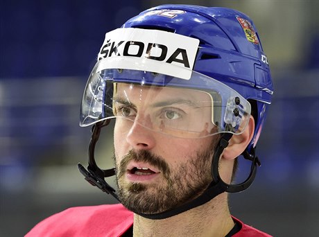 Český hokejista Michal Řepík trénoval 11. května v Moskvě během mistrovství...