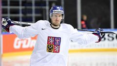 Český hokejista Roman Červenka trénoval 11. května v Moskvě během mistrovství...