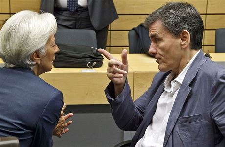 ecký ministr financí Euklidos Tsakalotos a efka MMF Christine Lagarde