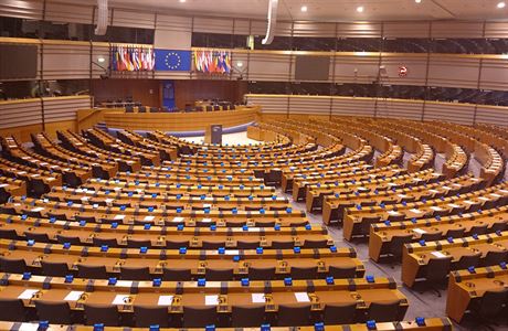 Evropský parlament, prostor urený k plenárnímu zasedání.