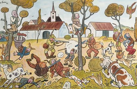 Ladův obraz Hon na návsi se v aukci prodal za 1,3 milionu korun | Kultura |  Lidovky.cz