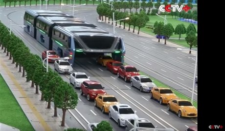 Číňané přišli s konceptem Tranzitního zvýšeného autobusu, který by jezdil po...
