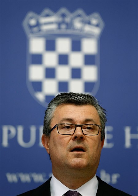 Tisková konference chorvatského premiéra Tihomira Orekovie.