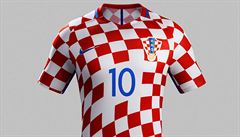 Hlavní dres Chorvatska je vyveden v klasických bílo-ervených kostkách. Je vak...
