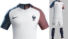 Náhradní dres domácí Francie v klasické erveno-bílo-modré variant. Velká...