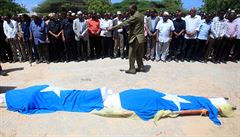 Obyvatelé Mogadišu stojí před těly teroristického útoku spáchaného... | na serveru Lidovky.cz | aktuální zprávy