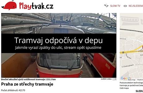 Praha ze stechy tramvaje na Slow TV.