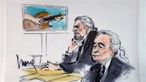 Zpvk Robert Plant (vlevo) a kytarista Jimmy Page v soudn sni.