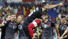 Rumunsko - Albánie 0:1. Albánci poprvé v historii Eura vyhráli a drží naději na postup