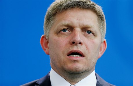 Robert Fico na tiskové konferenci v Berlín.