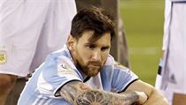 Zklaman Lionel Messi po finle Copa Amrica.
