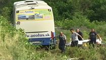 Tragick havrie autobusu slovensk cestovn kancele Aeolus (zbr z...