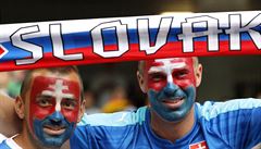 Fanouci Slovenska ped zápasem s Nmeckem.