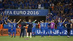 Islandská radost po postupu do tvrtfinále Eura 2016.