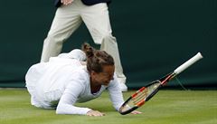 Barbora Strýcová v prvním kole Wimbledonu.