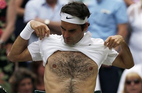 Semifinle Wimbledonu Roger Federer vs. Milo Raoni.