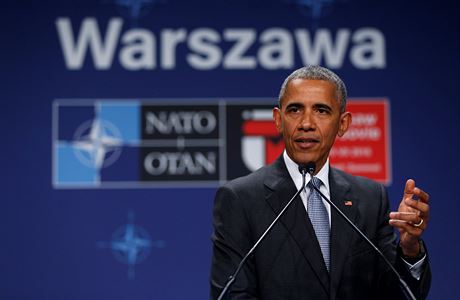 Barack Obama během summitu NATO ve Varšavě.