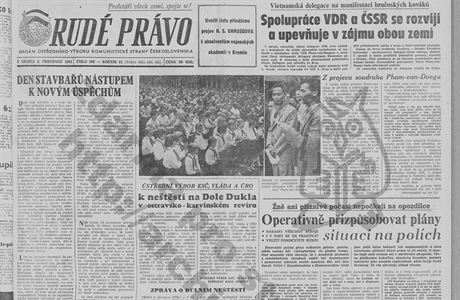 Tituln strana Rudho Prva z 9. ervence 1961. Ped 108 mrtvmi dostalo...