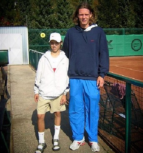 Tomáš Berdych s mladičkým Jiřím Veselým