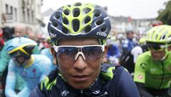 Nairo Quintana na startu druhé etapy Tour.