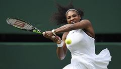 Serena Williamsová ve tvrtfinále Wimbledonu.