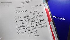 Detail odtajnnného, run psaného dopisu, který Tony Blair adresoval Georgi...