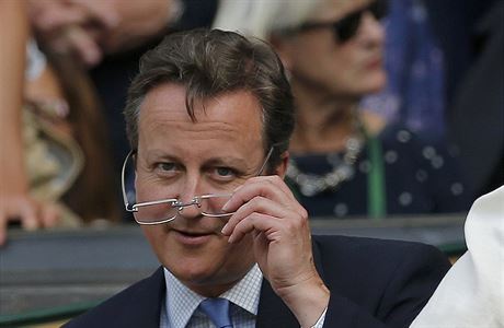 David Cameron na finále Wimbledonu.