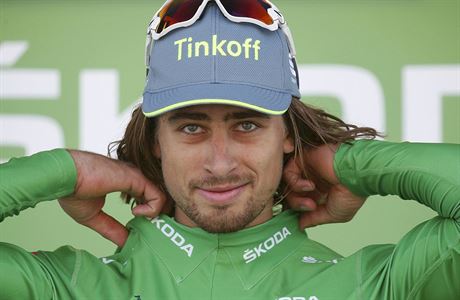 Peter Sagan v zelenm dresu na Tour de France.