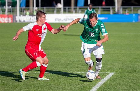 Zápas Levandie Tallin vs. Slavia Praha.