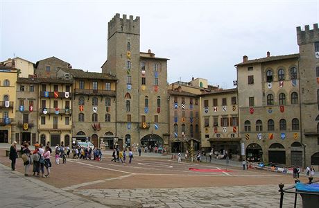 Hlavní námstí zvané Piazza Grande, Arezzo