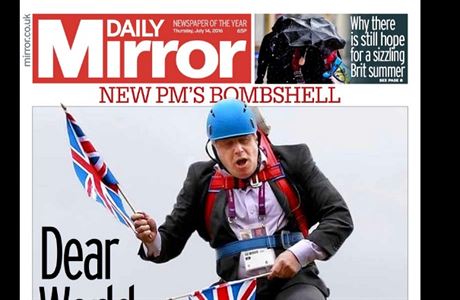 Oblka Daily Mirror s Borisem Johnsonem.