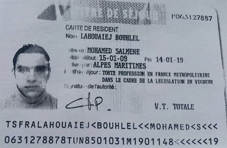 Doklad totonosti Mohameda Lahouaieja-Bouhlela.