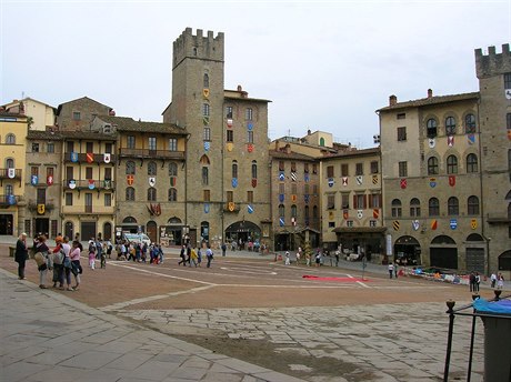 Hlavní námstí zvané Piazza Grande, Arezzo