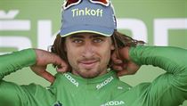 Peter Sagan v zeleném dresu na Tour de France.
