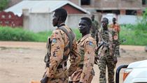 Ozbrojen jednotky v ulicch hlavnho msta Juba.