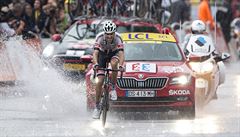 Tom Dumoulin v cíli 9. etapy Tour de France.