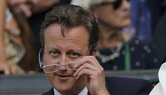 David Cameron na finále Wimbledonu.