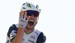 Spurt 14. etapy Tour de France 2016 (Mark Cavendish slaví).
