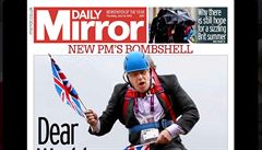 Obálka Daily Mirror s Borisem Johnsonem.
