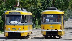 eské tramvaje v ukrajinském mst Mykolaiv.