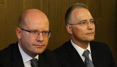 Kandidát na éfa tajné sluby BIS se v doprovodu premiéra Bohuslava Sobotky...