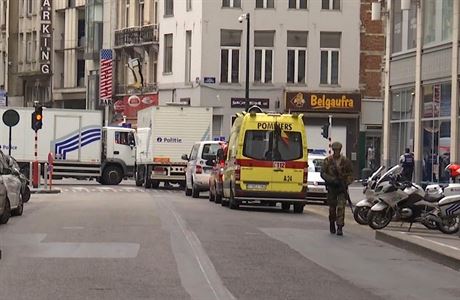 Zásah policist a voják v Bruselu kvli podezelému mui.