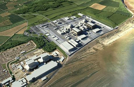 Plánovaná jaderná elektrárna Hinkley Point C.