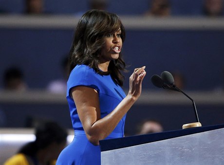 Michelle Obamová na konventu Demokrat.